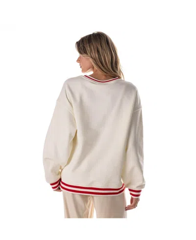 The Wild Collective Cream Kansas City Chiefs Oversized Vintage French Terry Sweatshirt In White