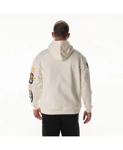 The Wild Collective Men's And Women's Cream Green Bay Packers Stacked Graphic Sleeve Fleece Hoodie In White