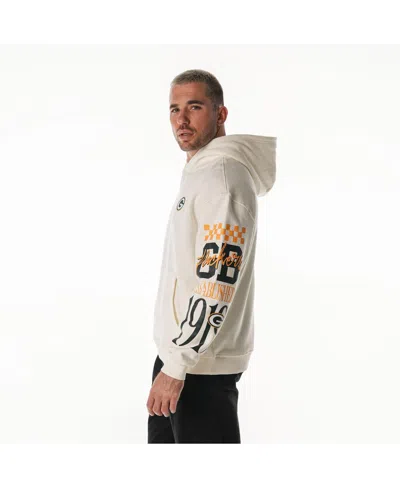 The Wild Collective Men's And Women's Cream Green Bay Packers Stacked Graphic Sleeve Fleece Hoodie In White