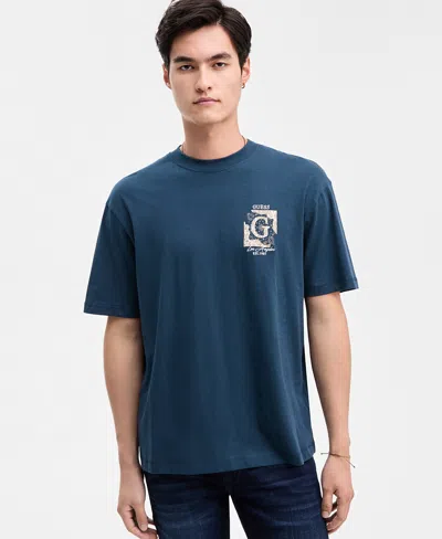 Guess Men's Embroidered Paisley Logo T-shirt In Multi