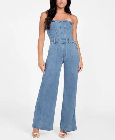 Guess Women's Donna Sleeveless Denim Jumpsuit In Multi