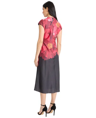 Maggy London Women's Printed Cap Sleeves Midi Dress In Multi