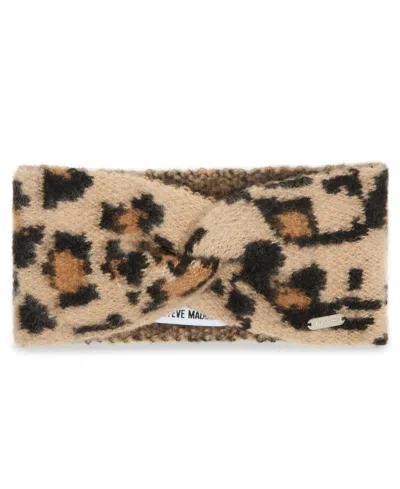 Steve Madden Women's Knit Leopard Ear Warmer In Brown