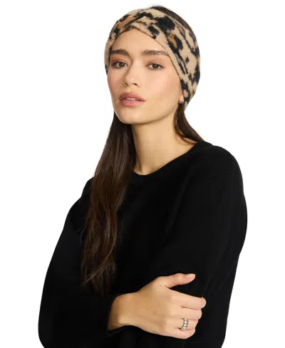 Steve Madden Women's Knit Leopard Ear Warmer In Brown