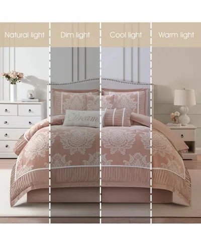 Stratford Park Therese Damask 7-pc. Comforter Set, California King In Pink