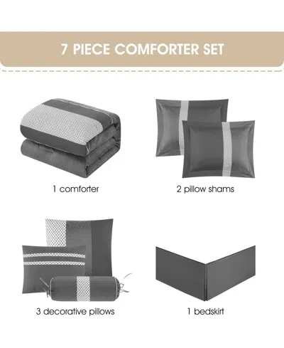 Stratford Park Corell Black 7-pc. Comforter Set, California King In Gray