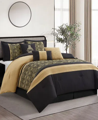 Stratford Park Charley 7-piece Comforter Set, King In Black