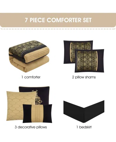 Stratford Park Charley 7-piece Comforter Set, King In Black