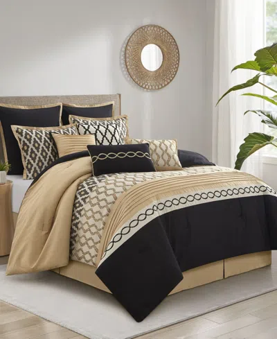 Stratford Park Caval 10-piece Comforter Set, Queen In Black