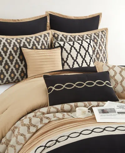 Stratford Park Caval 10-piece Comforter Set, Queen In Black