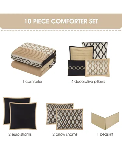 Stratford Park Caval 10-piece Comforter Set, Queen In Black