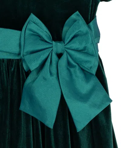 Rare Editions Girls 2t-6x Taffeta Bow Detail Dress In Green
