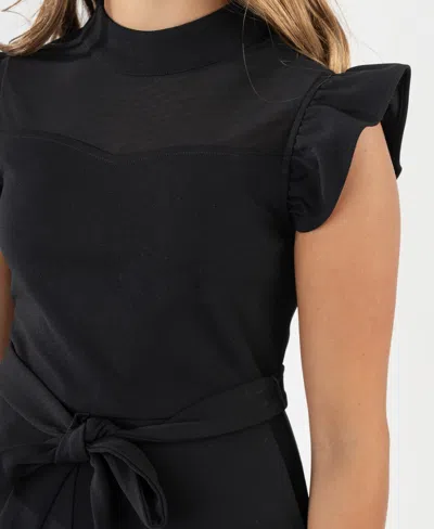 Rare Editions Girls 7-16 Self-tie Jumpsuit In Black