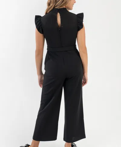 Rare Editions Girls 7-16 Self-tie Jumpsuit In Black