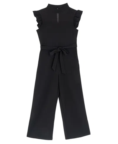 Rare Editions Girls 7-16 Self-tie Jumpsuit In Black