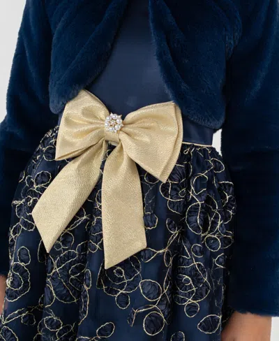 Rare Editions Girls 7-16 2-piece Sleeveless Dress And Shrug Set In Black