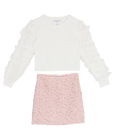 Rare Editions Girls 7-12 2-piece Top And Skirt Set In White