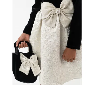 Rare Editions Girls 2t-6x Skirt Dress With Bag Set In Black