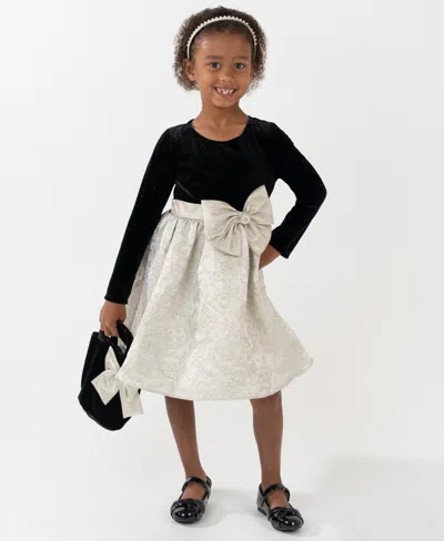 Rare Editions Girls 2t-6x Skirt Dress With Bag Set In Black