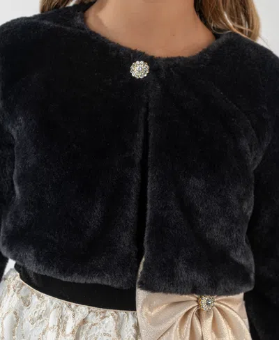 Rare Editions Girls 7-16 Long Sleeve Shrug In Black