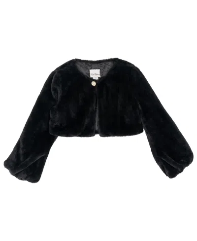 Rare Editions Girls 7-16 Long Sleeve Shrug In Black