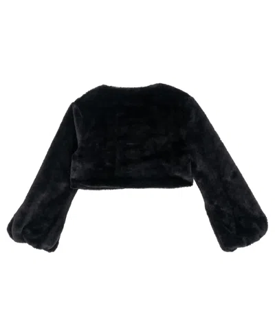 Rare Editions Girls 7-16 Long Sleeve Shrug In Black