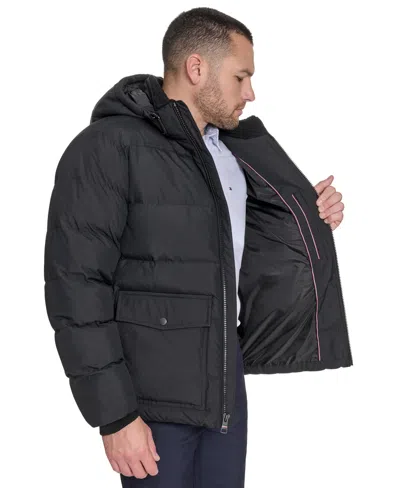 Tommy Hilfiger Men's Two Pocket Hooded Puffer Jacket In Black