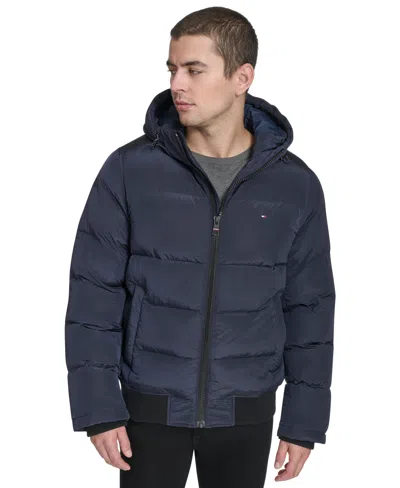 Tommy Hilfiger Men's Ribstop Snorkle Hooded Jacket In Black
