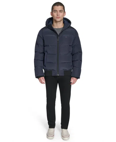 Tommy Hilfiger Men's Ribstop Snorkle Hooded Jacket In Black