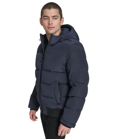 Tommy Hilfiger Men's Ribstop Snorkle Hooded Jacket In Black