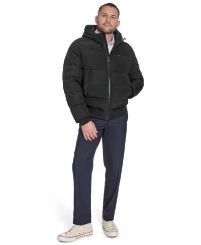 Tommy Hilfiger Men's Ribstop Snorkle Hooded Jacket In Black