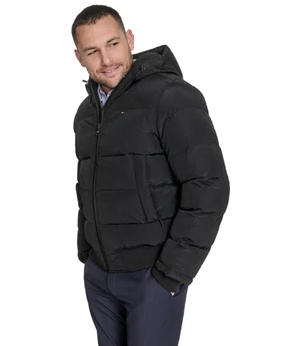 Tommy Hilfiger Men's Ribstop Snorkle Hooded Jacket In Black