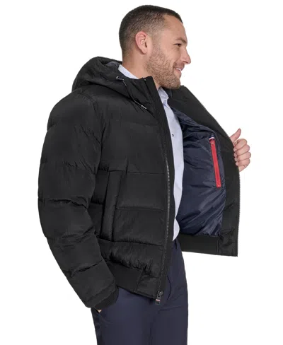 Tommy Hilfiger Men's Ribstop Snorkle Hooded Jacket In Black