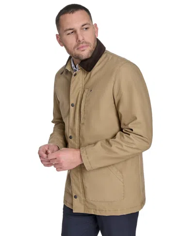 Tommy Hilfiger Men's Collared Barn Coat In Brown
