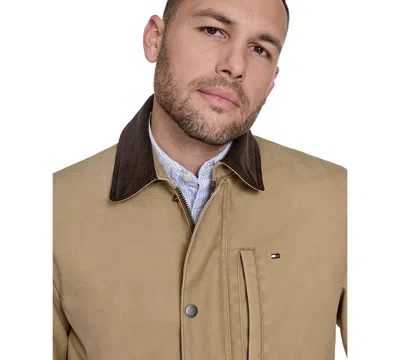 Tommy Hilfiger Men's Collared Barn Coat In Brown
