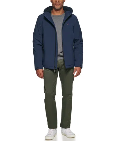 Tommy Hilfiger Men's Softshell Hooded Jacket In Blue