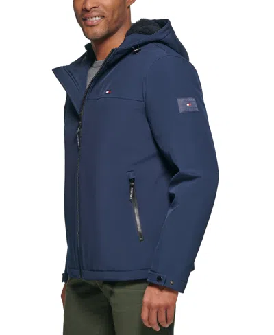 Tommy Hilfiger Men's Softshell Hooded Jacket In Blue