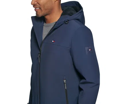 Tommy Hilfiger Men's Softshell Hooded Jacket In Blue