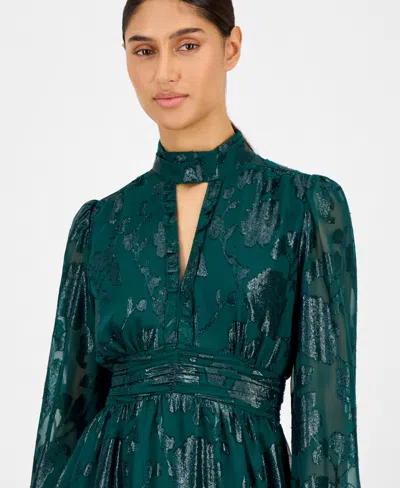 Anne Klein Jacquard Lurex Midi Dress In Multi