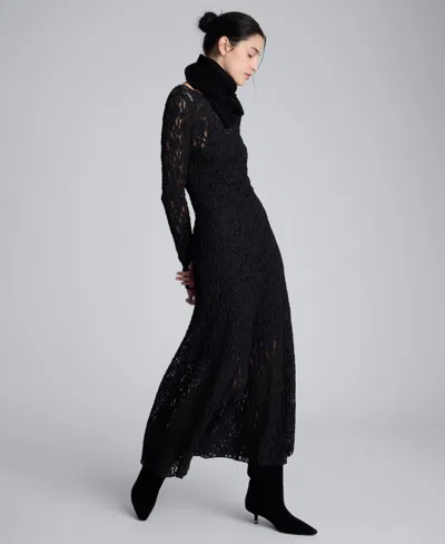 Kenneth Cole Scoop Back Stretch Lace Maxi Dress In Multi