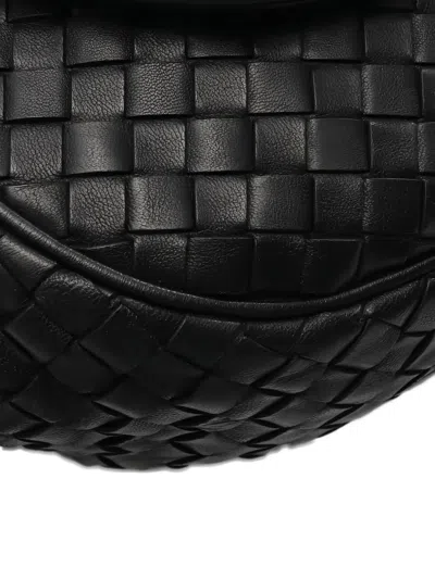 Pre-owned Bottega Veneta Intrecciato Leather Shoulder Bag In Black