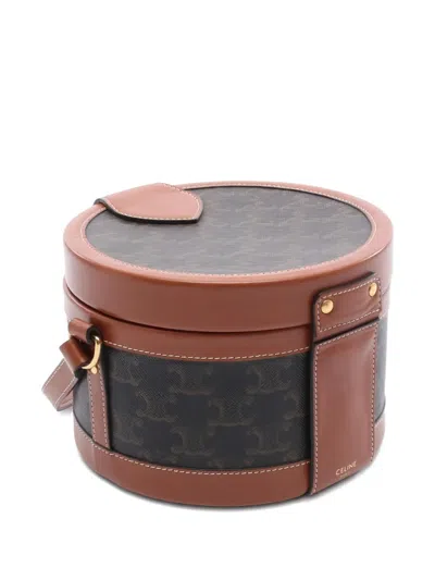 Pre-owned Celine 2010s Medium Tambour Cross Body Bag In Brown