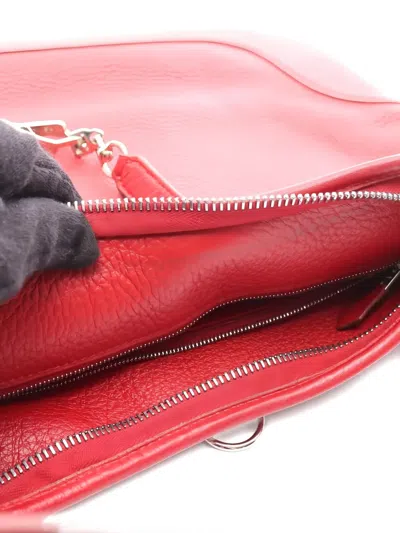 Pre-owned Hermes 2002 Trim 38 Shoulder Bag In Red