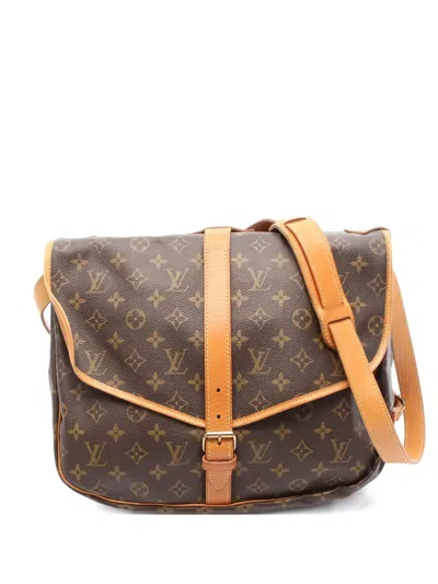 Pre-owned Louis Vuitton 1994 Saumur 35 Monogram Shoulder Bag In Brown