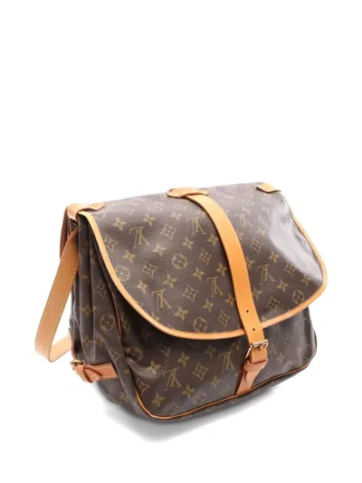Pre-owned Louis Vuitton 1994 Saumur 35 Monogram Shoulder Bag In Brown