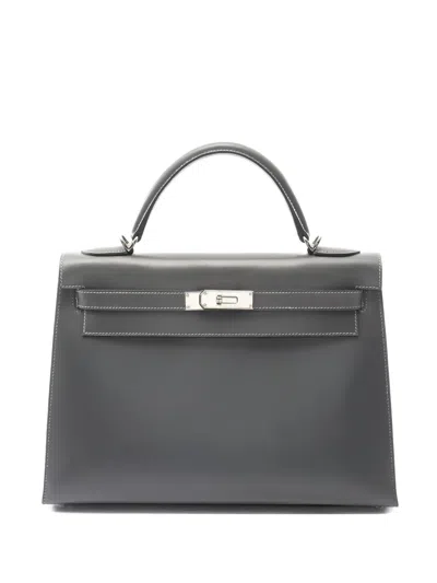 Pre-owned Hermes 2000 Kelly 32 Handbag In Gray