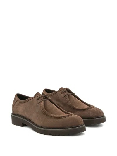 Canali Lace-up Derby Shoes In Brown