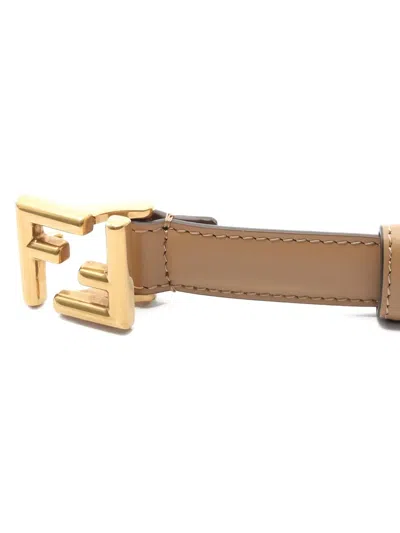 Pre-owned Fendi 2020s Ff Belt In Neutral