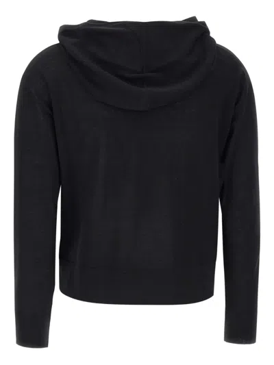 Rrd Drawstring-hooded Sweater In Black