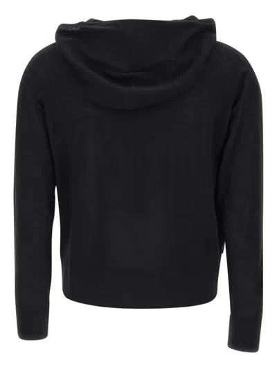 Rrd Drawstring-hooded Sweater In Black